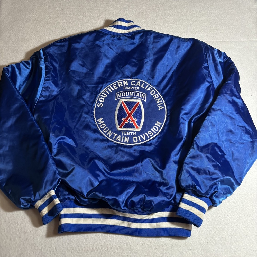 Vintage Southern California 10th Mountain Division Jacket Mens Large‎ Satin 80s